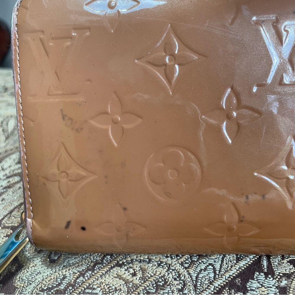 Louis Vuitton Caramel Light Brown Vernis Zip Around Long Wallet Zippy Authentic - Picture 4 of 15